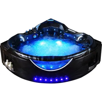 Vana BPS-koupelny Hydromasážní vana HYD-EO932 155x155 ČERNÝ MRAMOR s ohřevem vody