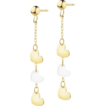 Náušnice Zlaté náušnice s perletí - srdce - AP542-1169