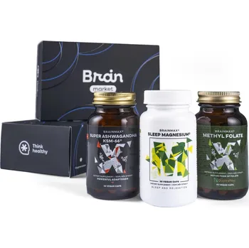 Vánoční dekorace BrainMax Vánoční sada pro vnitřní klid Trojice produktů pro přetíženou hlavu, doplněk stravy