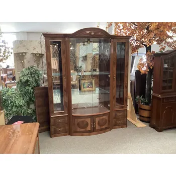 Knihovna Luxusní vitrína broušené sklo Intarzie