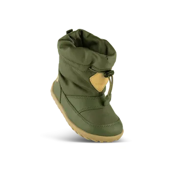 Chlapecké tenisky BOBUX BAREFOOT dětská zimní obuv/sněhule ALPHA PADEN Arctic - Bronze Green Velikost: 24