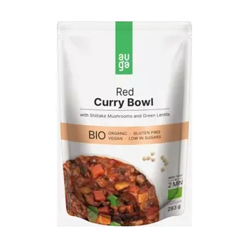 konzervovaná ryba Red curry bowl – s červeným kari kořením, houbami shiitake a zelenou čočkou BIO 283 g
