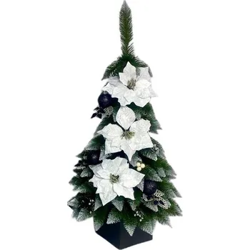 Vánoční stromek Stromek SMRK umělý vánoční horský zdobený + podstavec 100cm