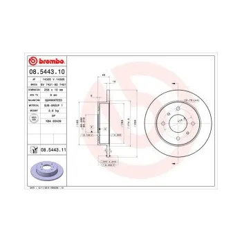 Brzdový kotouč BREMBO 08.5443.11 Brzdový kotouč Doprava Zdarma! Brembo UV-COATED Tři inovace v jednom UV ochrana lesklý kovový efekt a úcta k životnímu prostředí tři mimořádné funkce brzdových kotoučů Brembo UV-COATED Hlavní výhody technologie