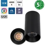 McLED ML-416.028.33.1-38 LED svítidlo Sima 15, 15W, 4000K, 38°, IP20, CRI90, černá barva svítidla