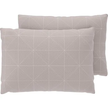 Povlečení LIVARNO® Potah na polštář z mikrovláknitého saténu, 50 x 60 cm, 2 kusy (geometrie/béžová)