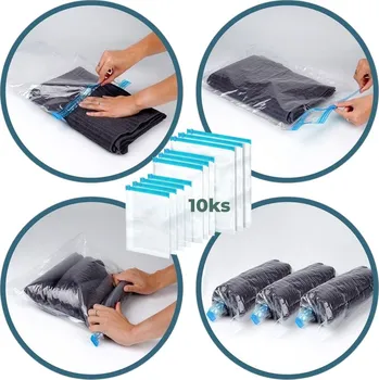 Úložný box Sada 10ks vakuových pytlů na oblečení, bez vysavače, VILDE