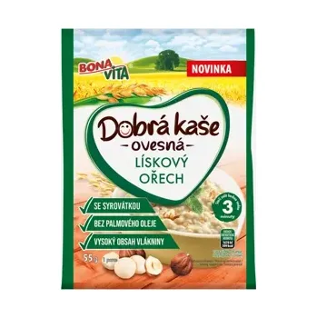 Dobrá kaše ovesná se syrovátkou lískový ořech 55 g