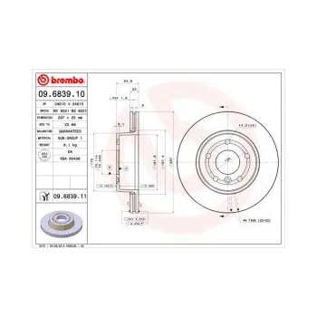 Brzdový kotouč BREMBO 09.6839.11 Brzdový kotouč Doprava Zdarma! Brembo UV-COATED Tři inovace v jednom UV ochrana lesklý kovový efekt a úcta k životnímu prostředí tři mimořádné funkce brzdových kotoučů Brembo UV-COATED Hlavní výhody technologie
