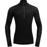 Triko DEVOLD Wool Mesh Zip Neck Barva: Caviar, Velikost: L