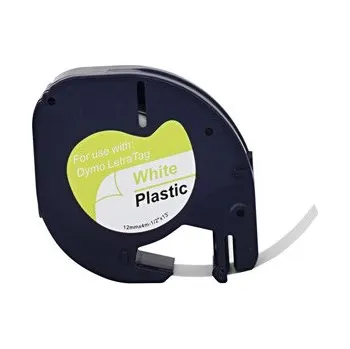 Pokladní tiskárna G&G kompatibilní páska do tiskárny štítků, pro Dymo, WT-RL-D-91221-BK, S0721660, 91221, černý tisk/bílý podklad, 4m, 12mm, LetraTa