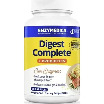 Digest Complete s probiotiky - 30 kapslí (Základní směs enzymů pro podporu trávení sacharidů, tuků, vlákniny a proteinů s obsahem 1,2 mld.probiotik)