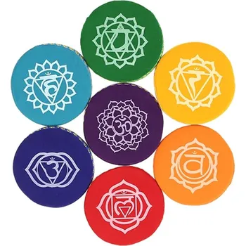 Perkuse Mani Bhadra POLŠTÁŘKY POD TIBETSKOU MÍSU ČÁKROVÝ SET 9,5CM MANIBHADRA