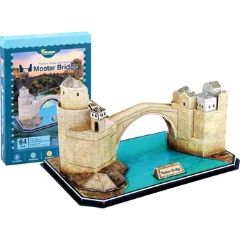 3D puzzle EDUCATOR 3D puzzle Obloukový most v Mostaru, Bosna a Hercegovina 64 dílků