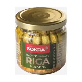 konzervovaná ryba Uzené šproty v olivovém oleji 185 g