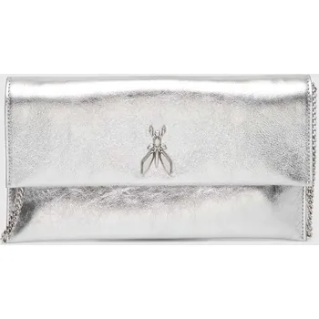 Kabelka Kožené psaníčko Patrizia Pepe stříbrná barva, CB5460 L041 CB5460.L041 SLV, vel. ONE SIZE