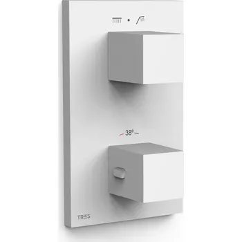 Vodovodní baterie Tres Therm-Box vanová baterie pod omítku ano bílá 00625001BM