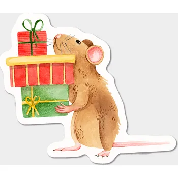 Samolepící dekorace ePiPí Samolepka - Vánoční myška