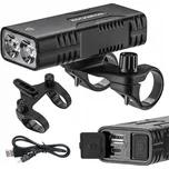 ROCKBROS Cyklistická svítilna 850 lm s Powerbankou a IPX6 voděodolností NO SIZE ČERNÁ