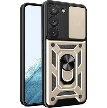 Pouzdro na mobilní telefon Kryt Samsung Galaxy S21 FE Techsuit CamShield Pro gold