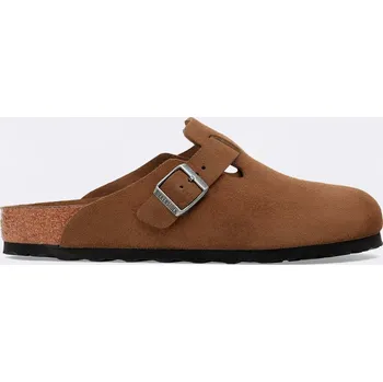Pánské pantofle Birkenstock Boston Suede Leather Dark Tea Tonal FB 44