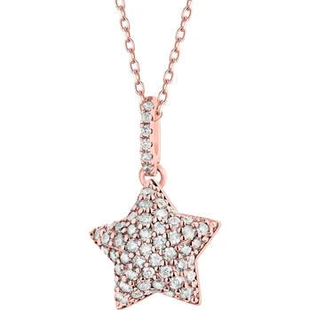 Náhrdelník Pozlacený náhrdelník z mosazi se zirkony - hvězda - AR543-9248