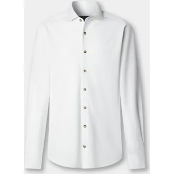Pánská košile KOŠILE HACKETT LONDON MELANGE JERSEY PIQUE OPTIC WHITE