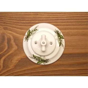 vypínač Vypínač keramický č.1/6 NEW komplet otočný dekor.