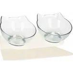 Sada misek se stojanem 2x13 cm pro psa / kočku bílá SPRINGOS