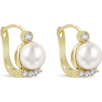 Náušnice PARIS 3826 Jemné náušnice s perlou a zirkony Ellami