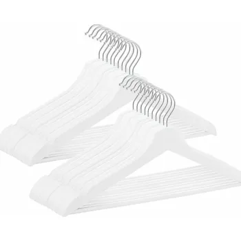 Ramínko Dřevěná ramínka 42,5 cm, bílá, sada 20ks SPRINGOS HG0059