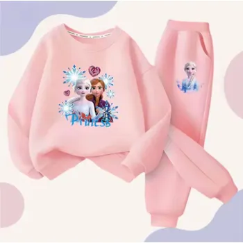 Frozen (Ledové království) Pohodlná dětská tepláková souprava s motivem Ledového království Barva: růžová mikina + růžové kalhoty, Velikost: 110
