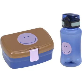 Svačinový box Lunch Set Little Gang Smile caramel/blue
