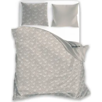 Povlečení Povlečení z mikrovlákna SATYN 002 160x200 cm + 2x 70x80 cm šedo-béžové
