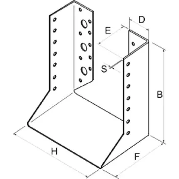 Tesařské kování Třmen Typ 2 - trámová botka 80x160x2mm
