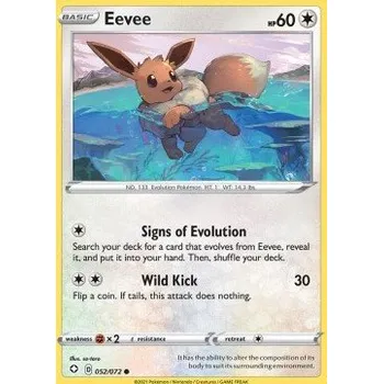 Volný čas Pokémon SHF 052/072 Eevee - Shining Fates Stav: Near Mint, Verze: NORMAL
