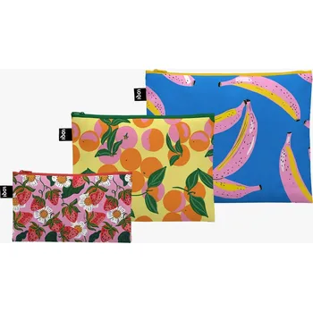 Kosmetická taška Taštičky na zip 3 ks LOQI TARA REED Fruit Party