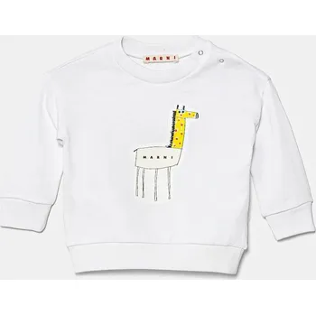 Dětská bavlněná mikina Marni MS304B SWEAT-SHIRT M01405 bílá 00X, vel. 72