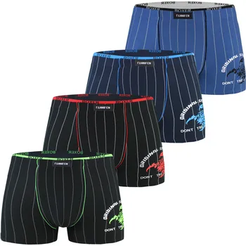Boxerky FANNIFEN Pánské bambusové boxerky SCORPION M6734 4ks v balení Barva: Mix, Velikost: XL