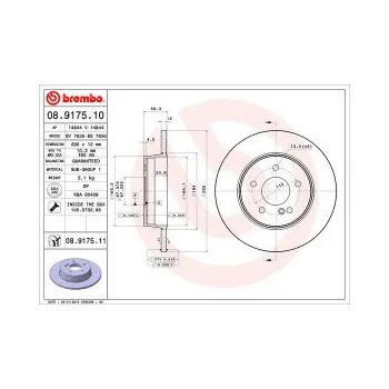 Brzdový kotouč BREMBO 08.9175.11 Brzdový kotouč Doprava Zdarma! Brembo UV-COATED Tři inovace v jednom UV ochrana lesklý kovový efekt a úcta k životnímu prostředí tři mimořádné funkce brzdových kotoučů Brembo UV-COATED Hlavní výhody technologie