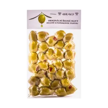 konzervovaná ryba Zelené olivy s paprikovou pastou 150 g