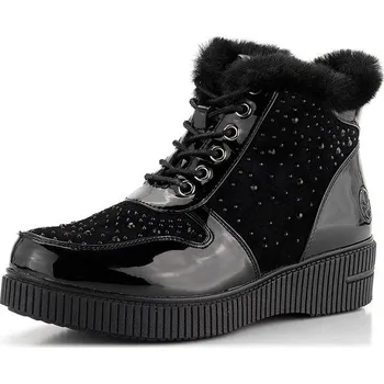 Dámské kozačky Rieker lakovaný kotník černý 93312-00 - 40 | P678403