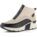 Rieker sportovnější kotník na klínu černý/krémový N6352-60 - 42 | P665483