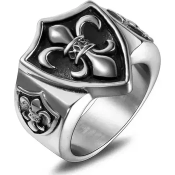 Prsten Prsten z chirurgické oceli Templářský štít - Velikost prstenu 67 (US 12)