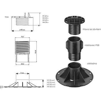 Prodlužovací nástavec BASIC WOOD - PSB 102mm