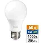 McLED ML-321.095.87.0 LED žárovka 8W, E27, 4000K, CRI80, vyz. úhel 200°, ɸ use 360° 806lm
