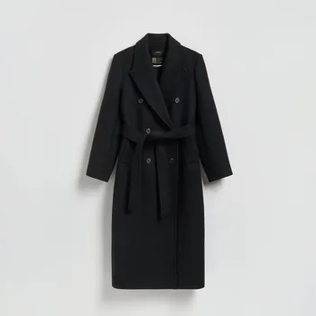 Reserved - Kabát s vlnou Manteco - černý - 761HD-99X - 761HD-99X-XXL