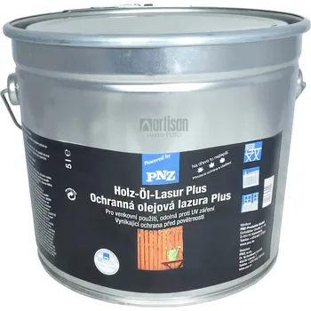 barva a nátěr na dřevo PNZ Ochranná olejová lazura Plus 5 l Zahradní zelená