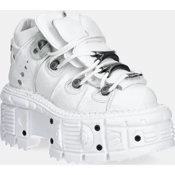 Pánská obuv Kožené tenisky New Rock NAPA BLANCA + IMPERFECT TANK BLANCO TORNILLOS M.TANK106.C1 bílá 00X, EUR 36