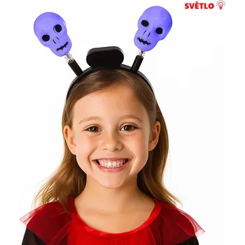 Čelenka Svítící čelenka Halloween s lebkami